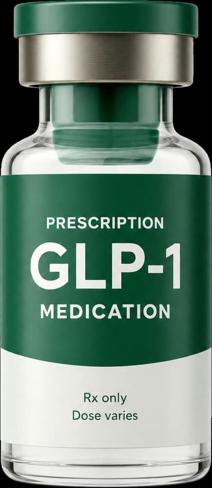 Prescription GLP-1 medication vial